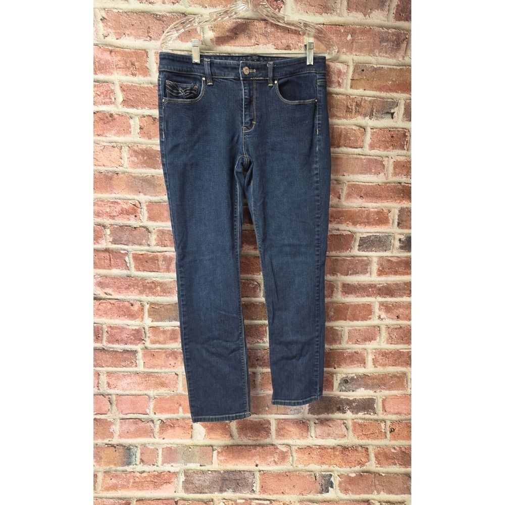 Women's WHITE HOUSE BLACK MARKET Blanc Slim Leg Denim Jeans Size 10S